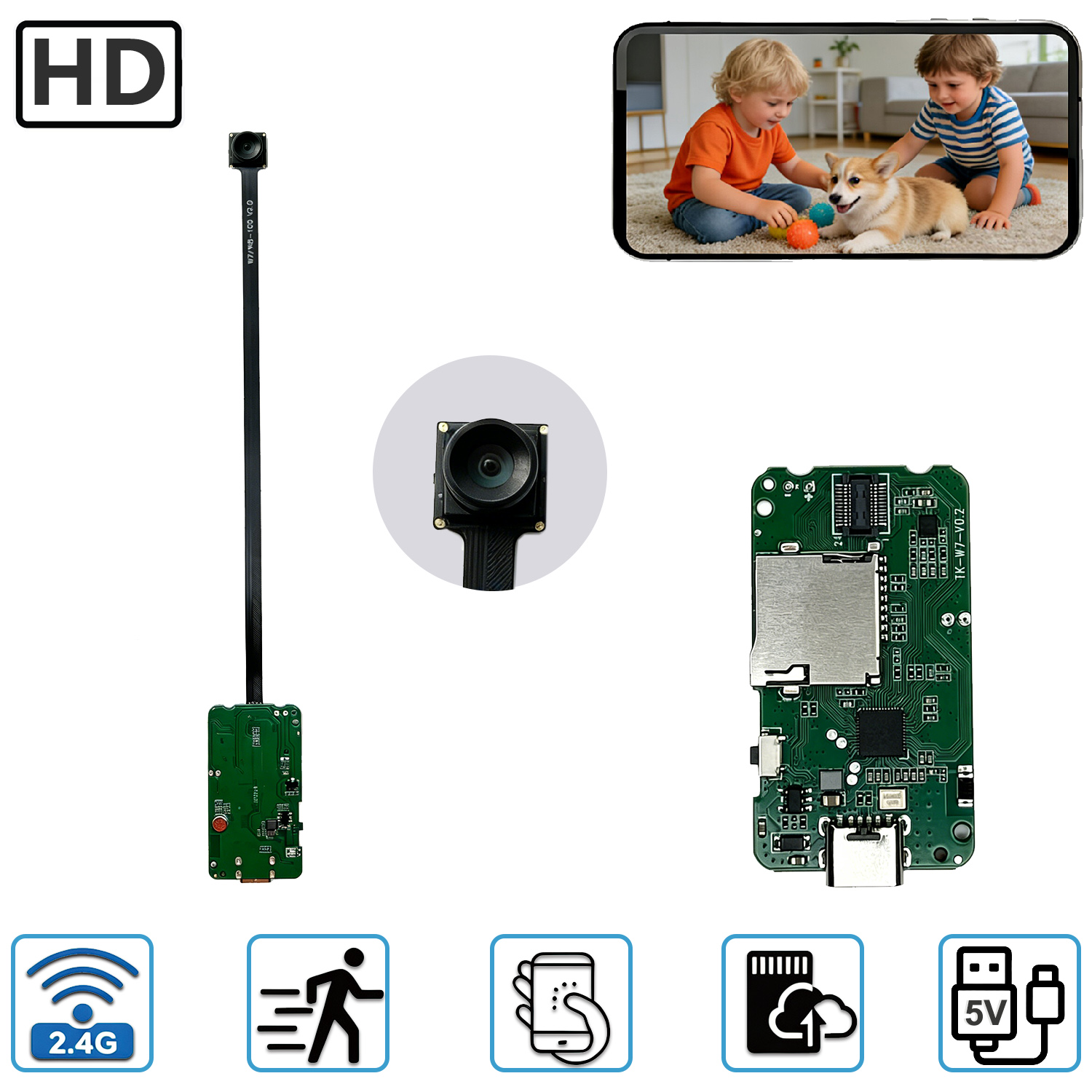 Home Security Recorder - Modul PCBA Kamera Keamanan Rumah Mini