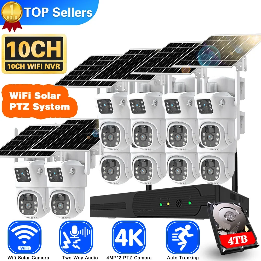 Camera Solar Wireless - Kit Kamera CCTV tenaga surya Wifi,