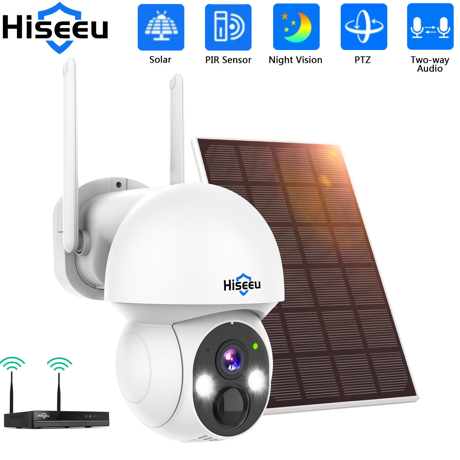 Camera Solar Wireless - Hiseeu kamera IP tenaga surya 2K