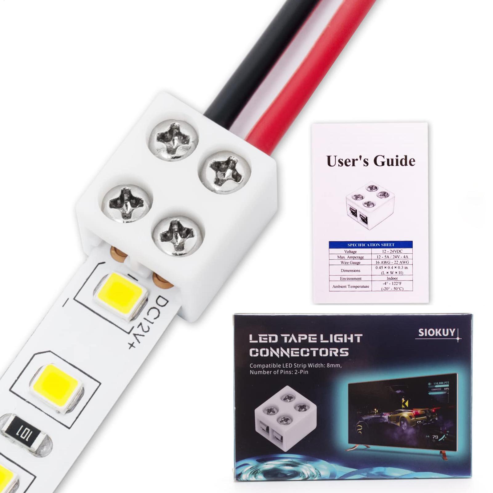 Home Security Providers - Konektor strip LED 8mm tanpa solder,