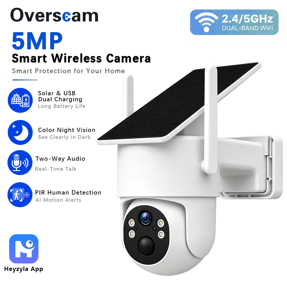 Home Security Wireless Cameras - Kamera PTZ Tenaga Surya 5MP Untuk