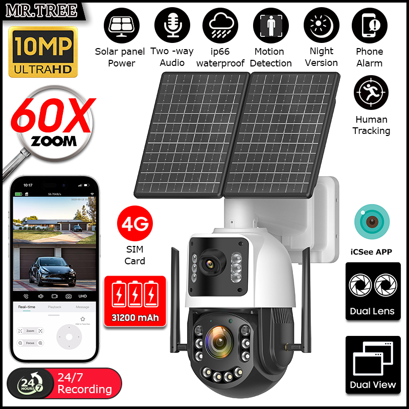 Home Security Battery - Kamera Keamanan Surya Metal AOV 4K