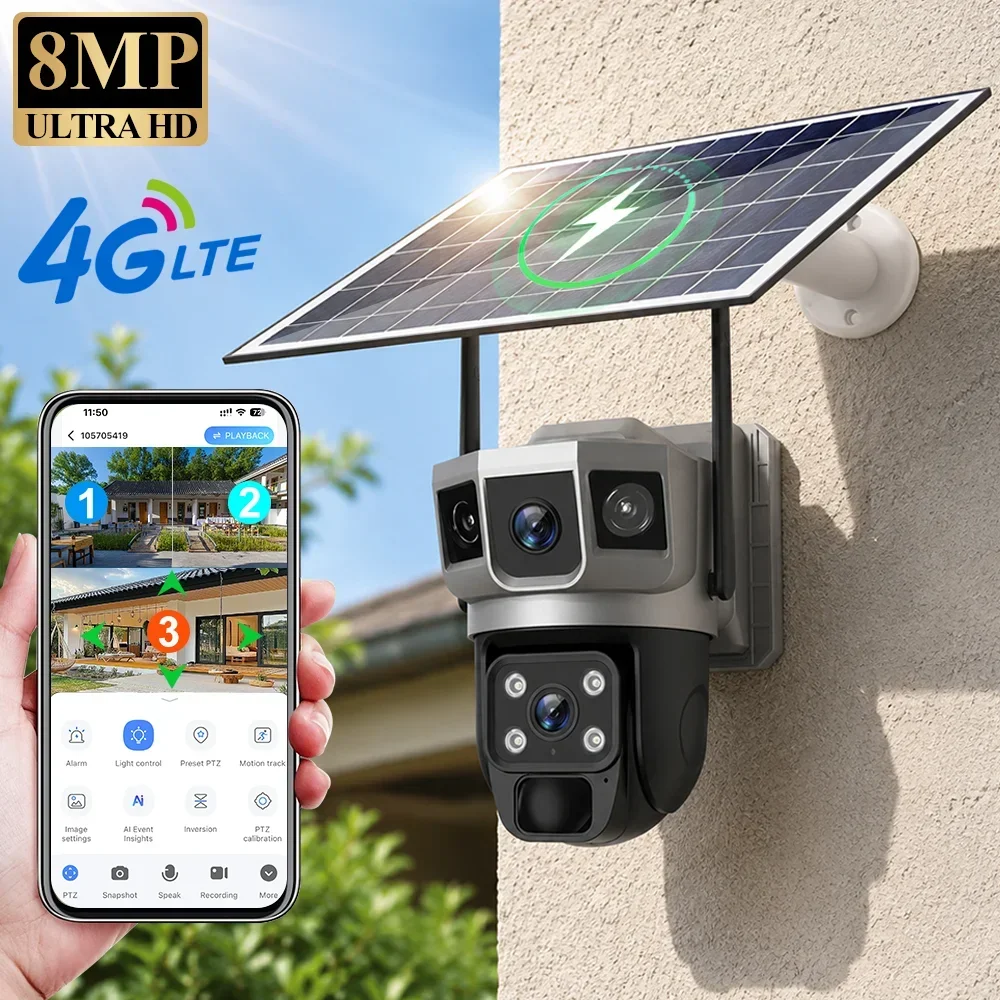 Home Security Battery - V380 4K 3 Layar Kamera 4G