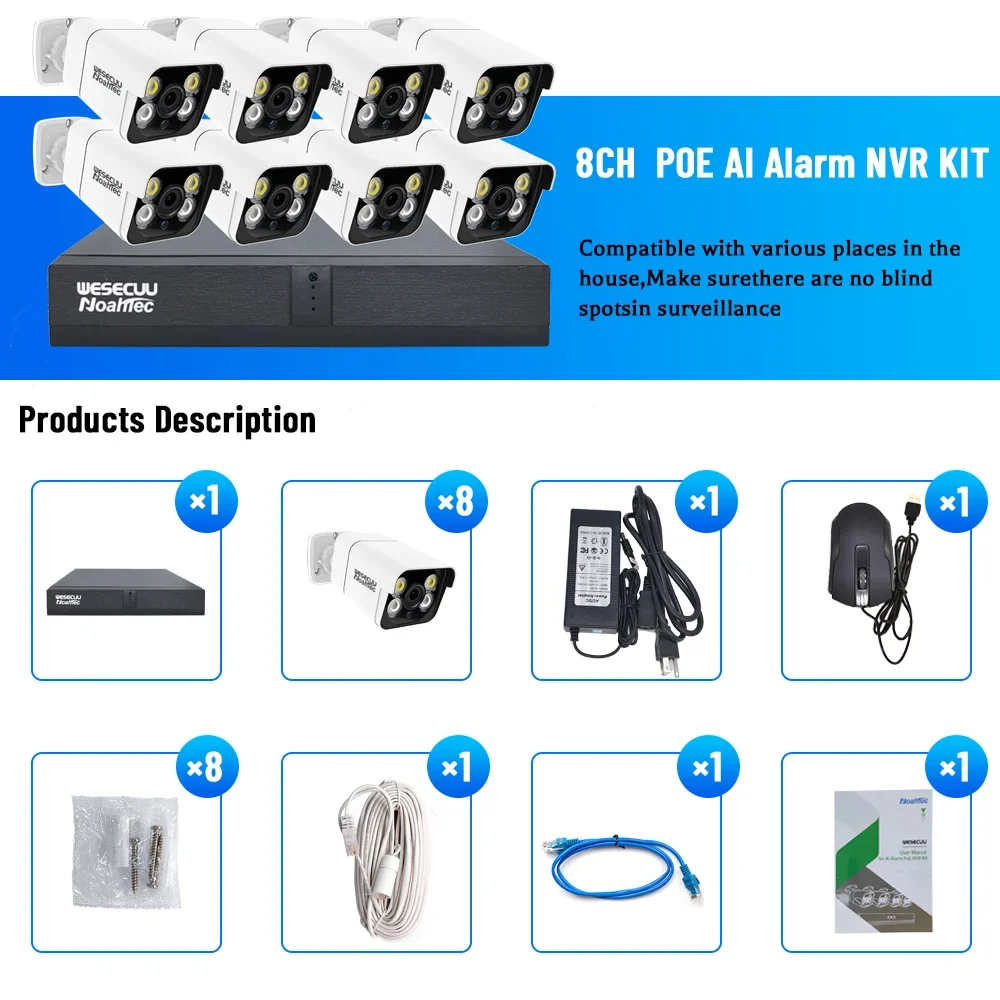 Home Security And Camera System - Produsen 5mp 4k 8mp 4 8
