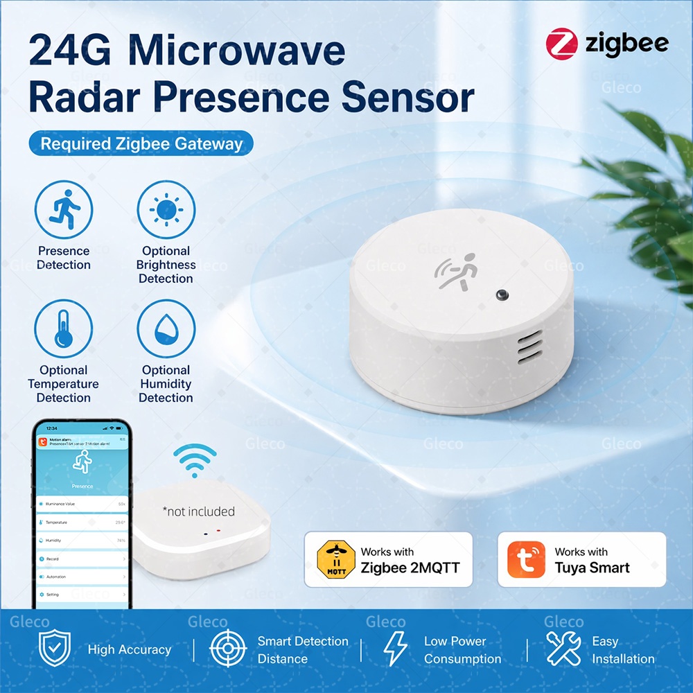 Home Security Battery - Sensor Kehadiran Manusia Zigbee Tuya 24G