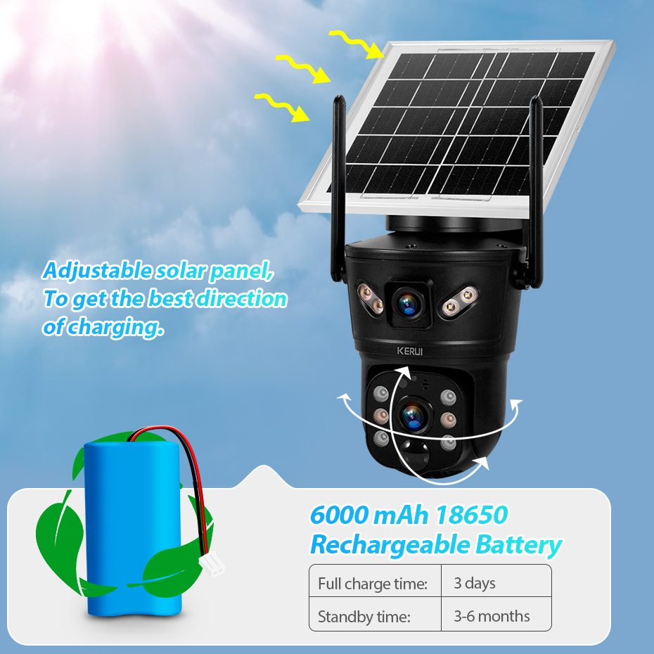 KERUI 6MP 4G SIM WiFi Kamera S - Home Security Video ulasan dan harga