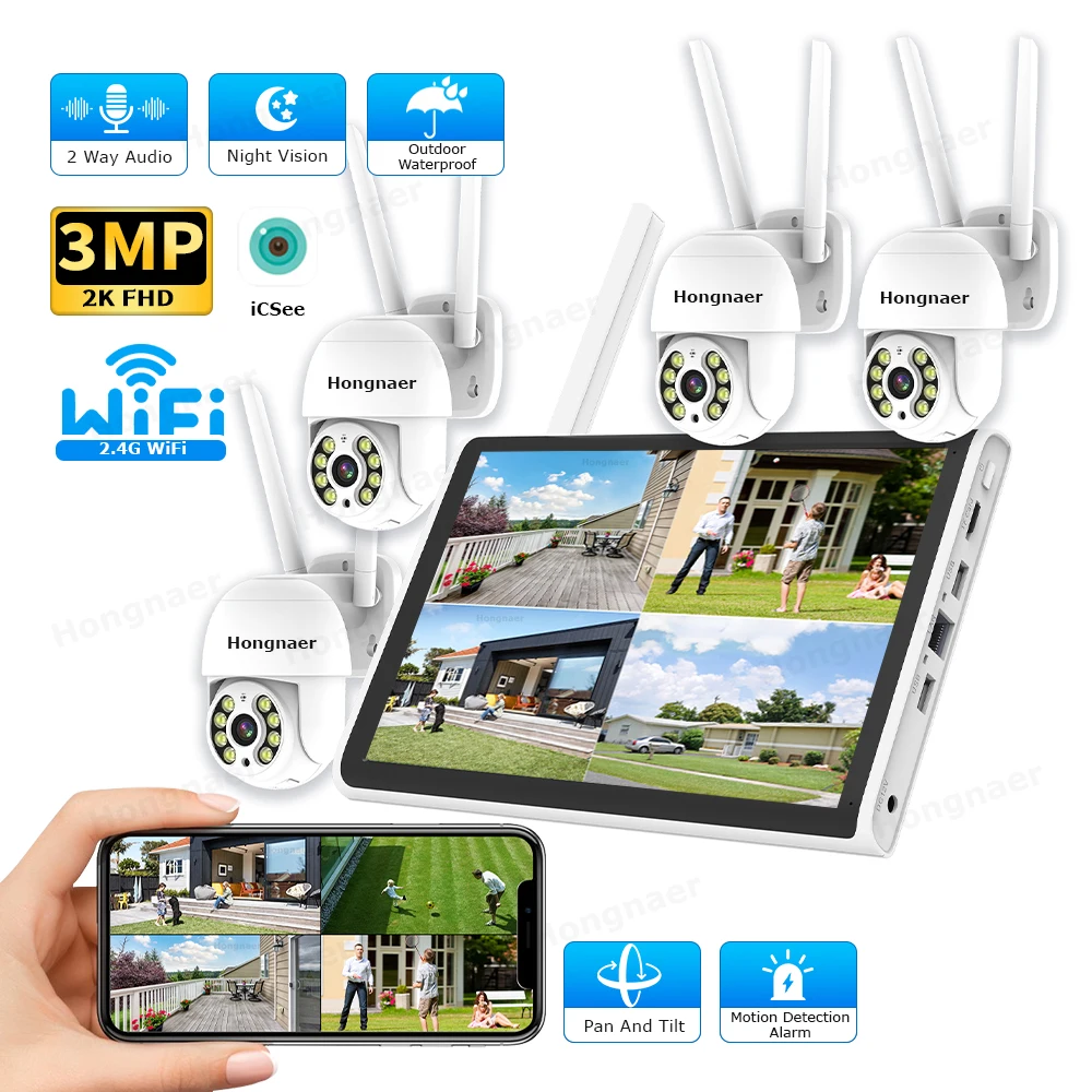 2026 Hongnaer 3MP 4 Channel Wi - Home Security Video ulasan dan harga