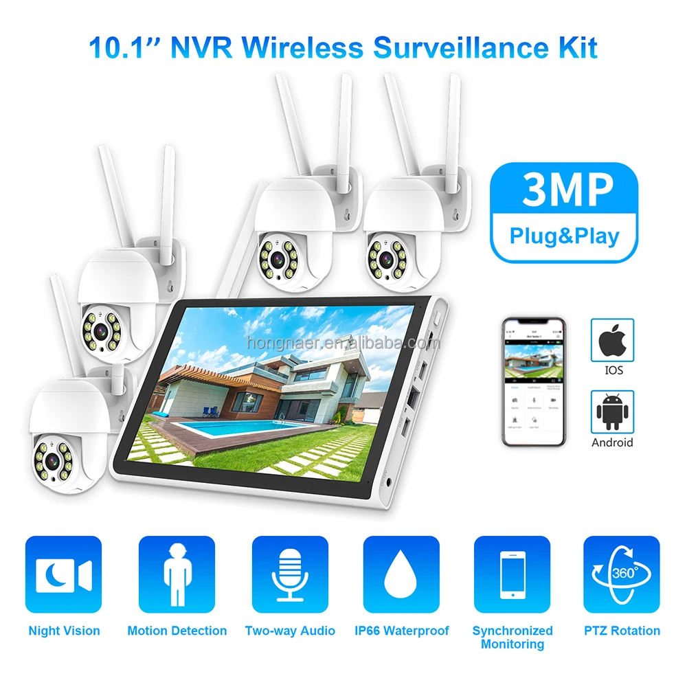 2026 Hongnaer 3MP 4 Channel Wi - Home Security Video ulasan dan harga