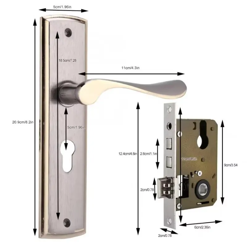 Kunci gagang pintu emas, kunci - Home Security Essential ulasan dan harga