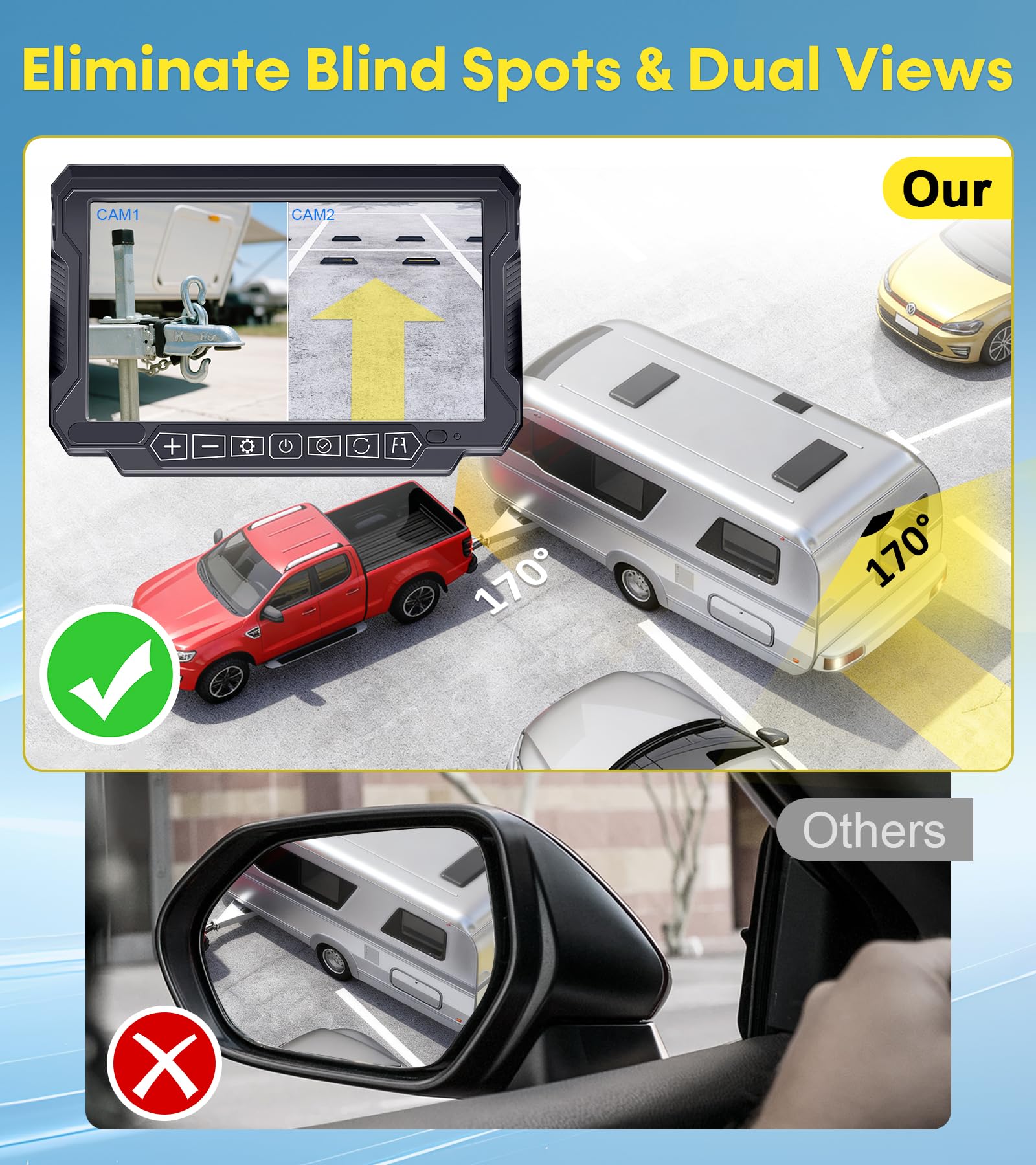 Kamera Mundur RV Nirkabel Gand - Camera Solar Wireless ulasan dan harga