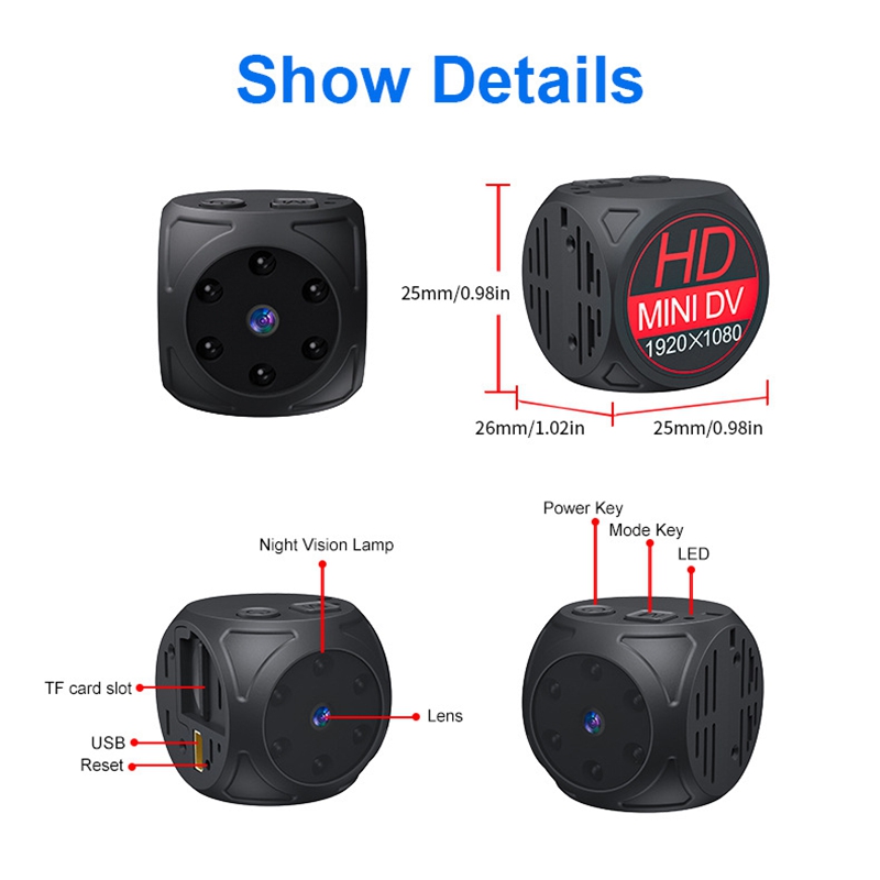 Kamera Mini HD 1080p Portabel  - Home Security Video ulasan dan harga