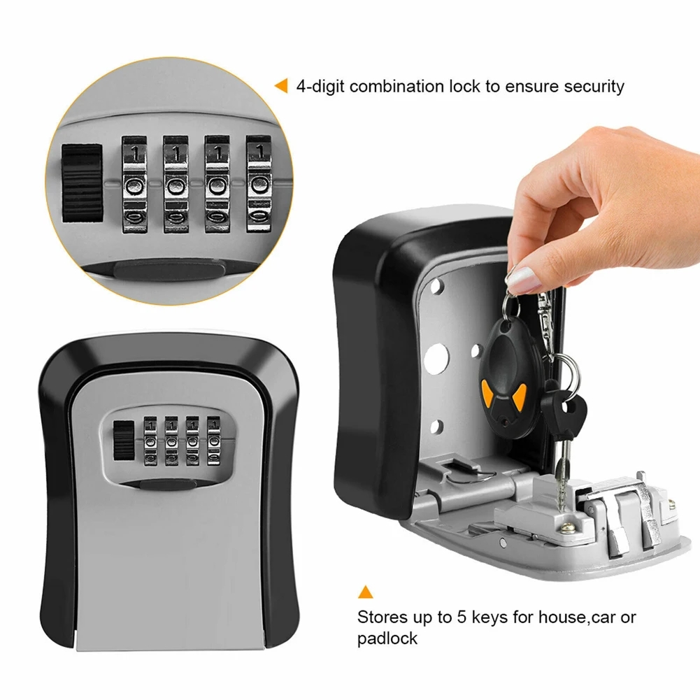 Kotak kunci pasang dinding, 4  - Home Security Key Box ulasan dan harga