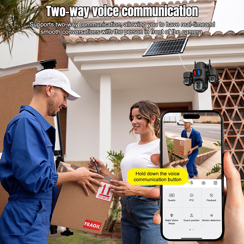 Kamera WiFi PTZ Tenaga Surya L - Home Security Wireless Cameras ulasan dan harga