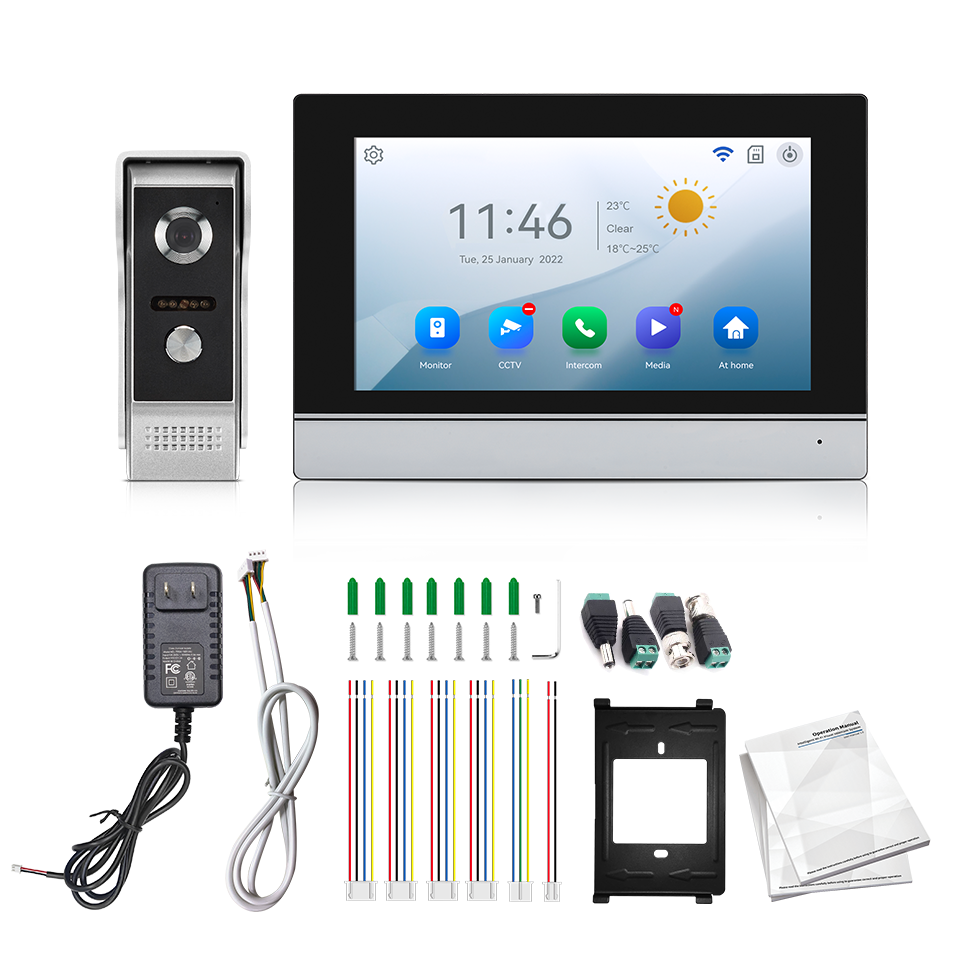 Layar IPS 7 Inci 2MP Tuya Kont - Home Security Recorder ulasan dan harga