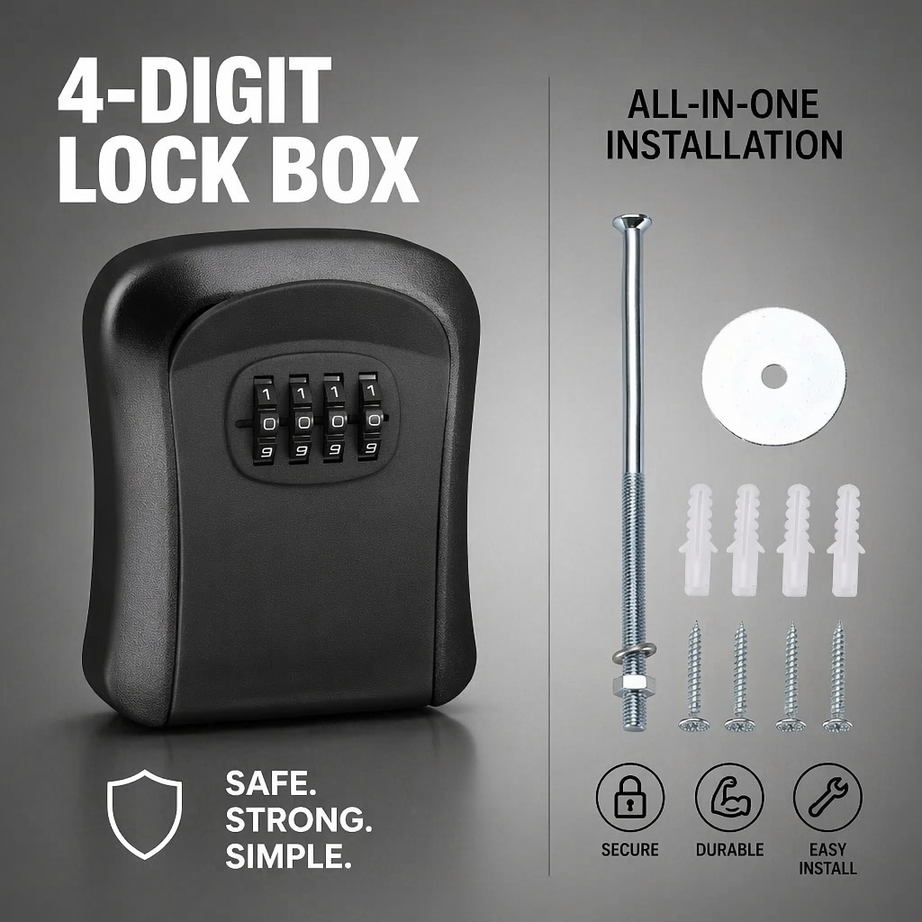Kotak Penyimpanan Kunci Tahan  - Home Security Key Box ulasan dan harga
